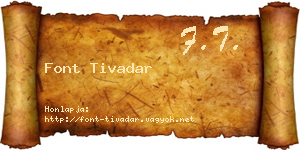 Font Tivadar névjegykártya