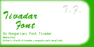 tivadar font business card